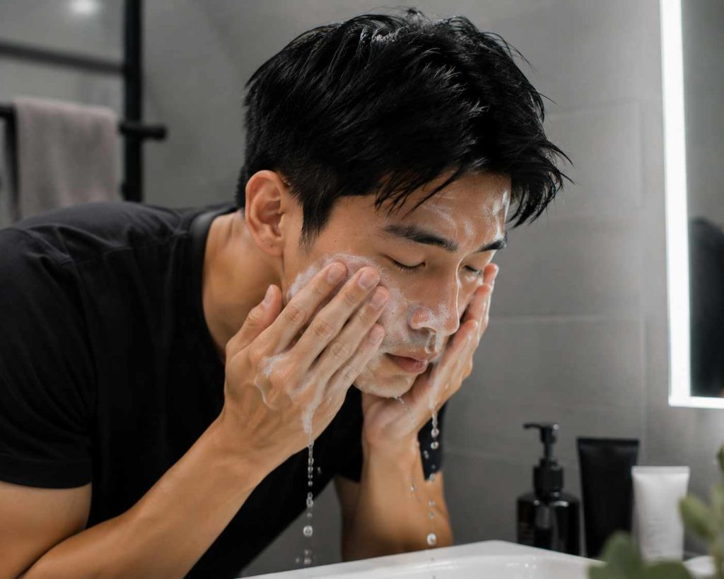 skincare regimen for men in singapore: cleanser